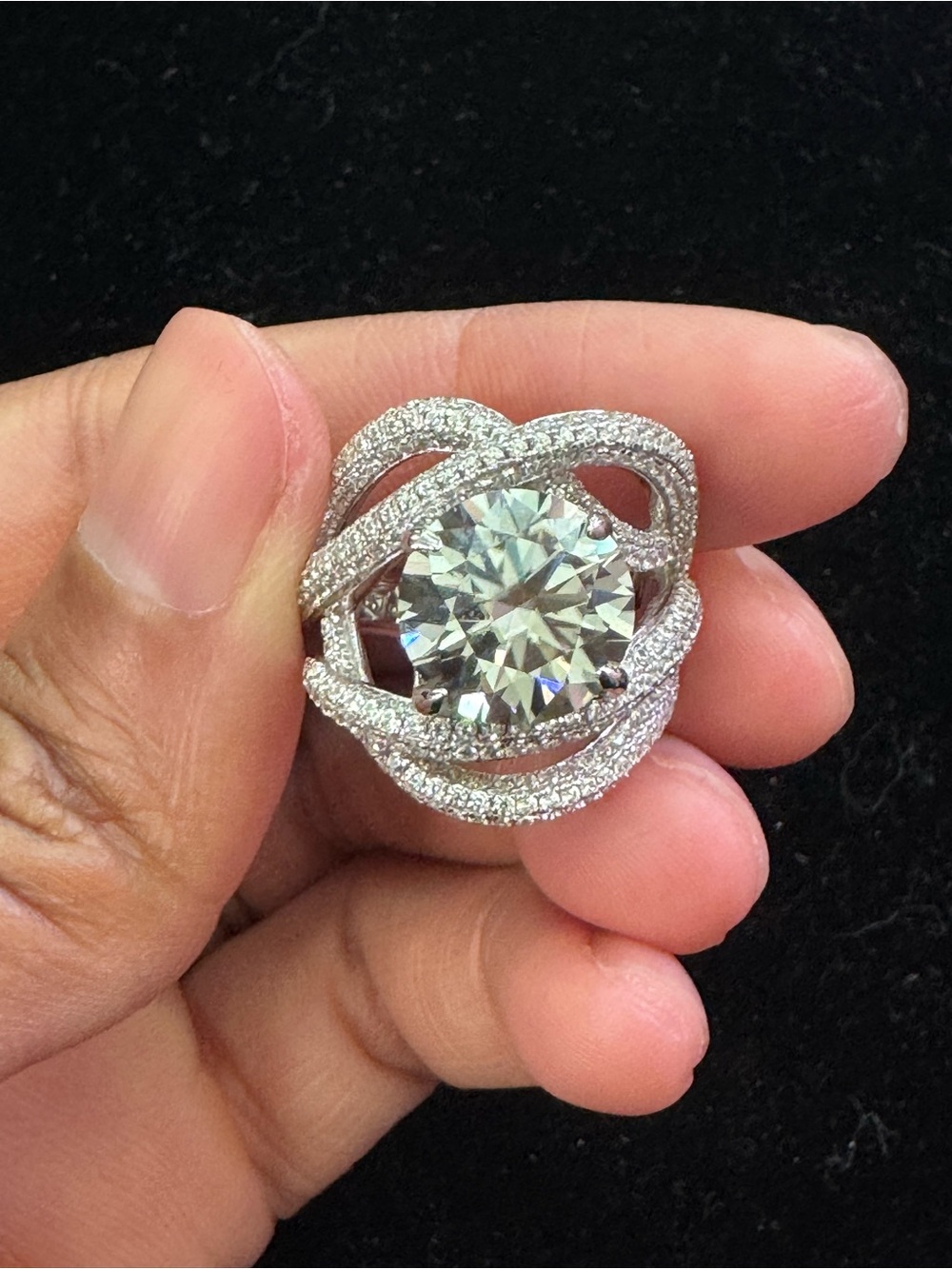 Moissanite and CZ “Medusa” cocktail ring